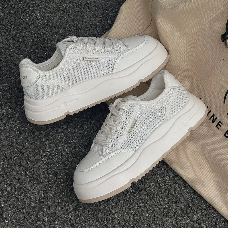 SUSU 小众夏季百搭厚底网面透气系带休闲板鞋 3839 四前左2