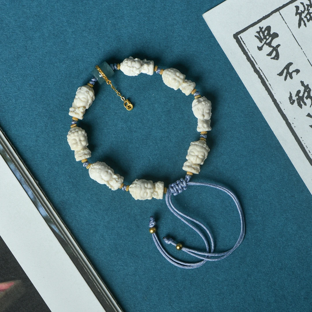 猛犸牙精雕八大守护神全时护佑手串