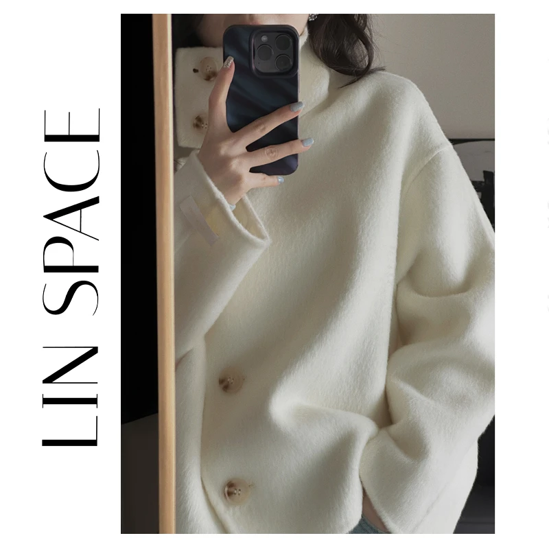 【短款羊毛外套】 短款设计感毛呢外套双面呢外套YMDY23121