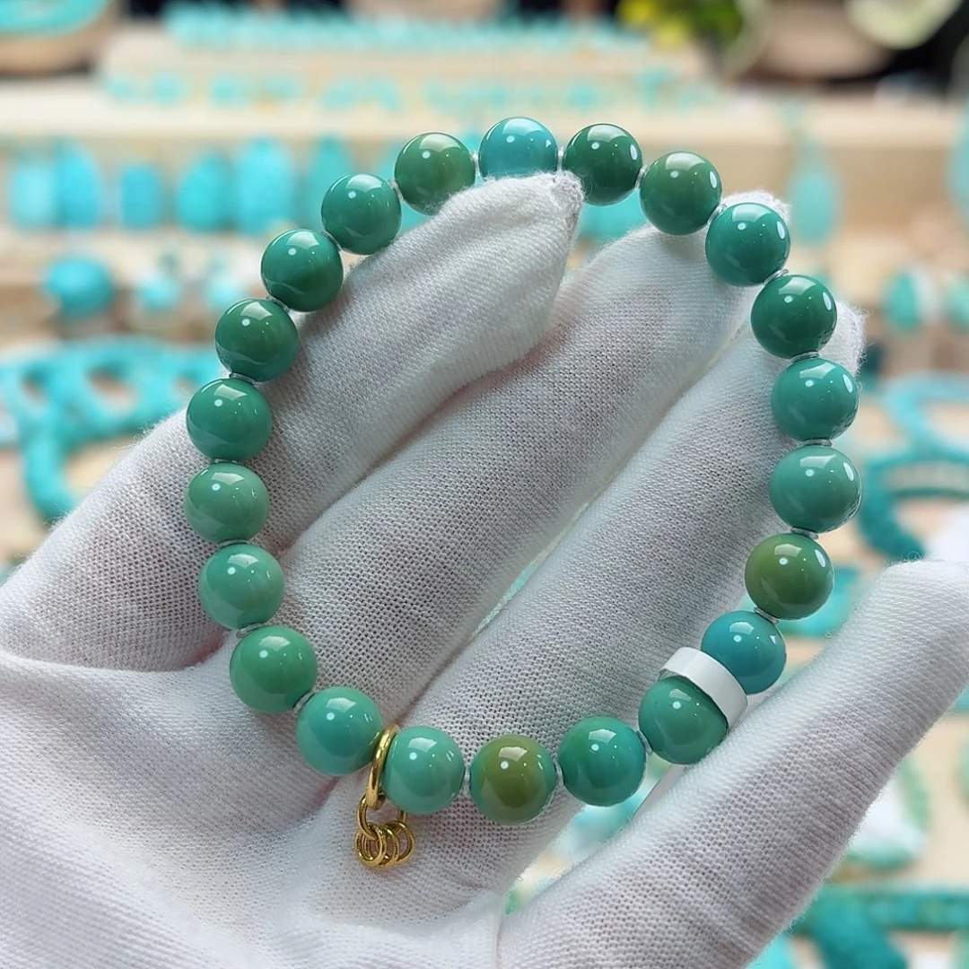 绿松石18K金镶嵌珠宝奇石