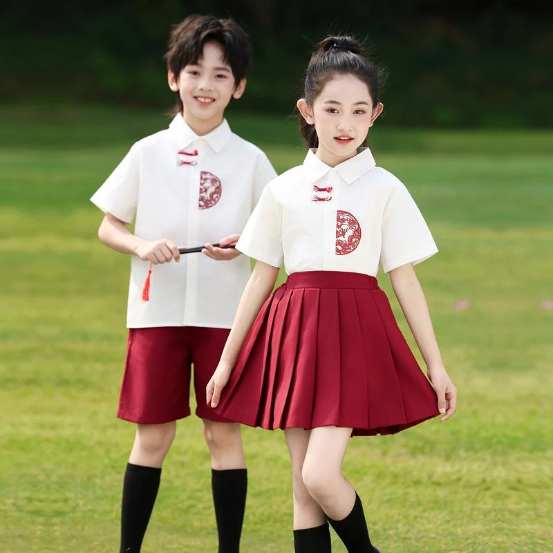 六一儿童表演出服儿童舞蹈服诗歌朗诵小学生夏季班服国风大合唱服