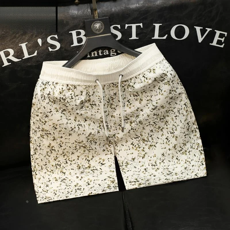 碎花短裤男士青年修身设计感大码休闲五分裤2025夏季新款沙滩裤潮