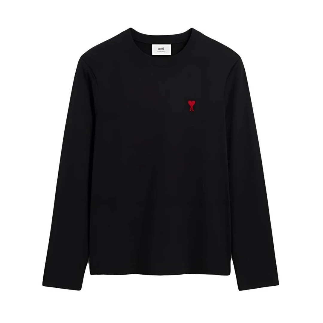 AMI PARIS(香港发)圆领套头宽松图案长袖T恤 BFUTS235724-001/BCJ