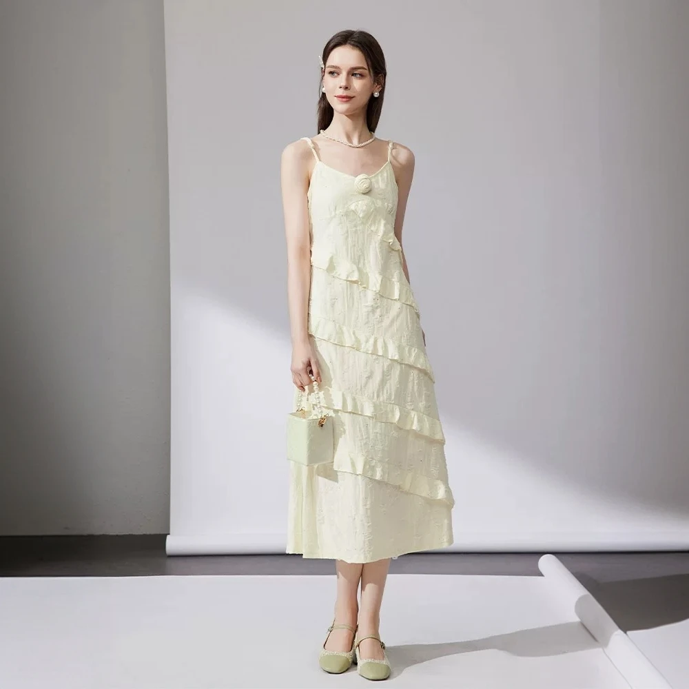 【夏季新款】欧若风性感长款绿色吊带长裙连衣裙裙子