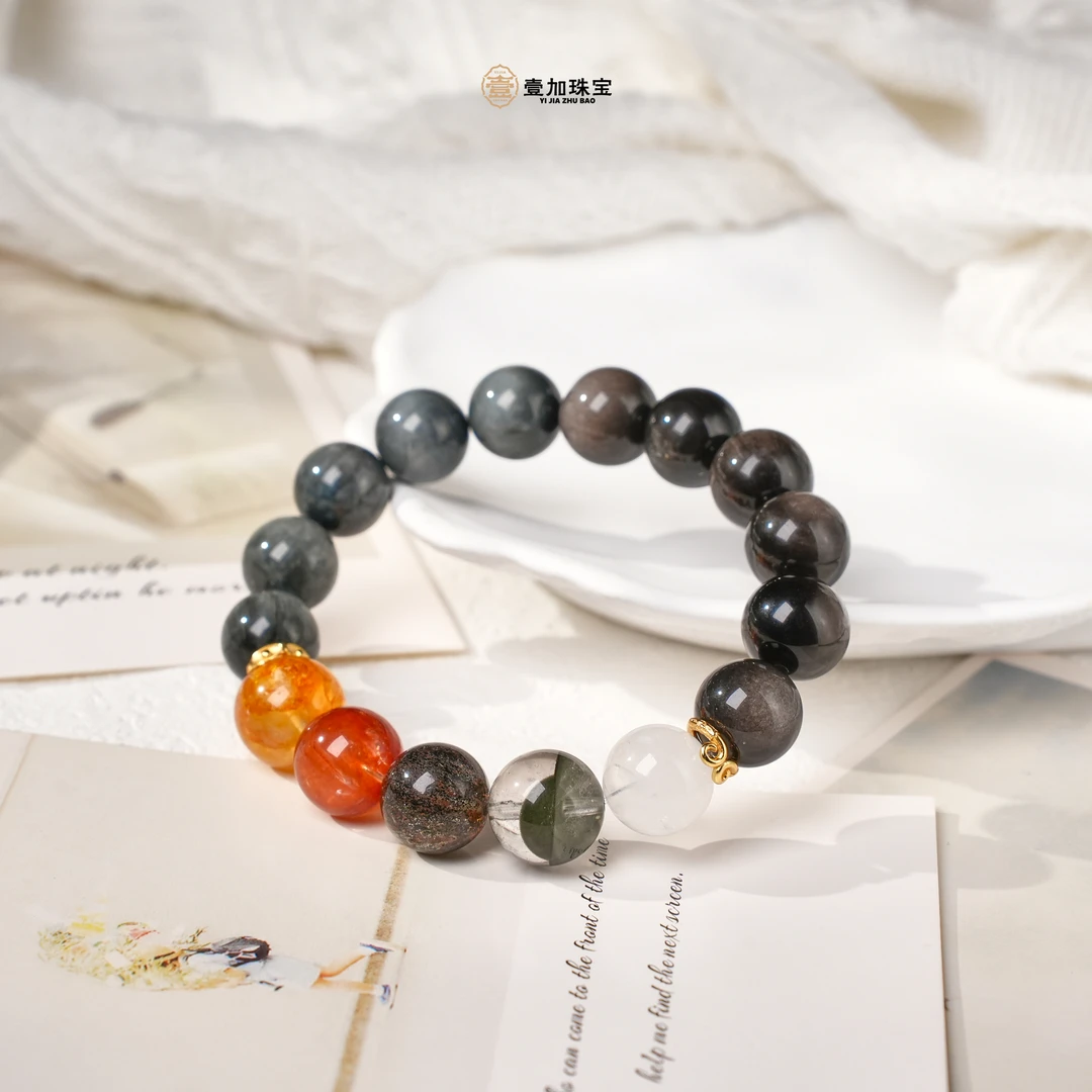 壹加师姐|手工设计五x鹰眼石多宝手串多样性发一6686h