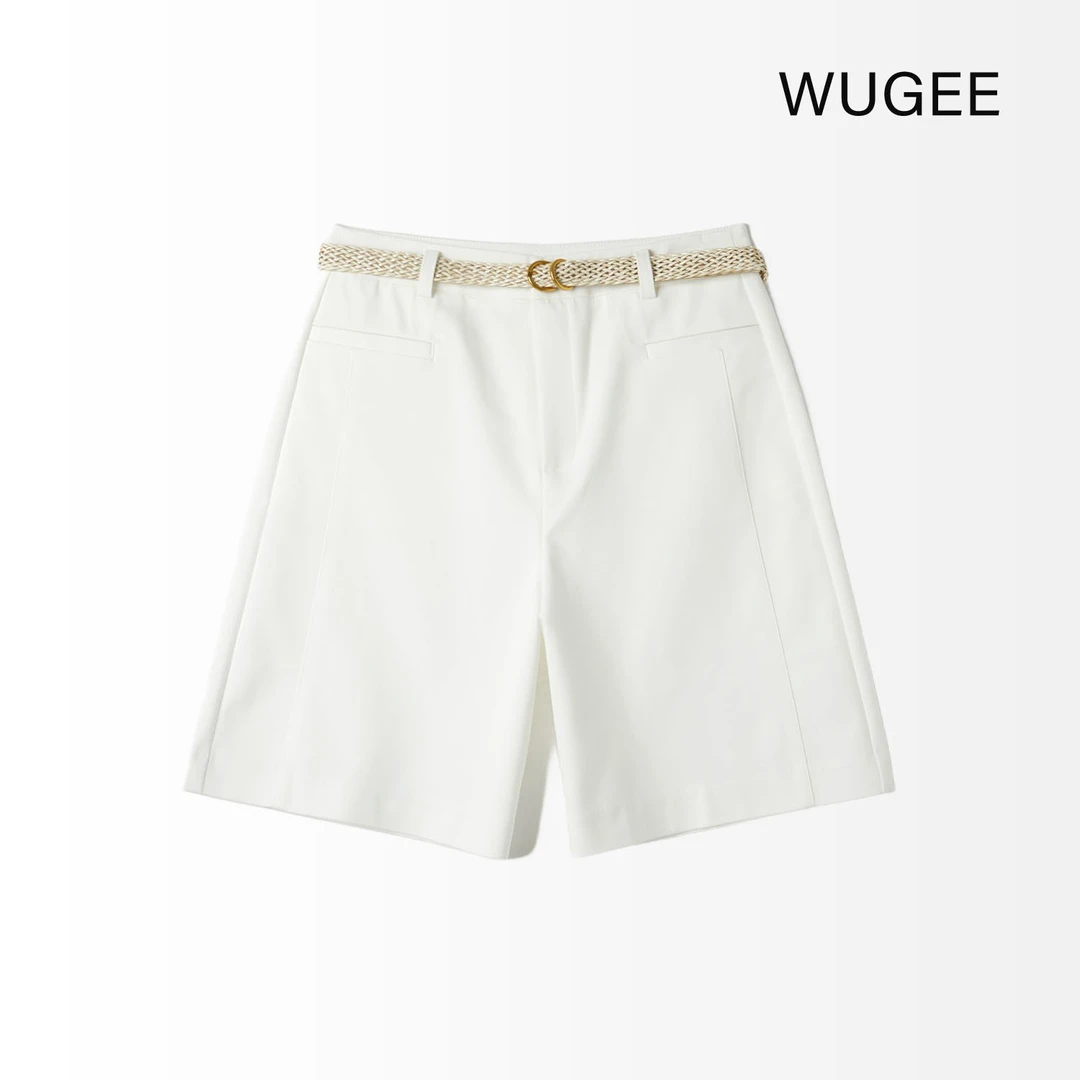 【WUGEE】休闲高腰时尚百搭女士夏季简约短裤