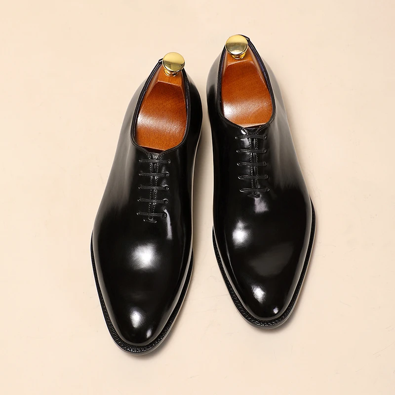 【体验价-马臀皮】意大利马臀皮牛津鞋男爵世家商务手工皮鞋英伦风