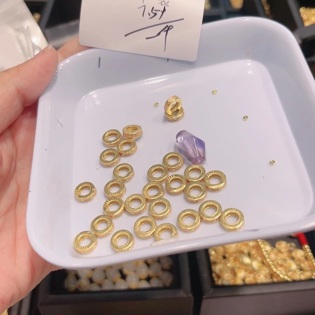 紫晶珠宝半成品银S925镀金镶嵌90