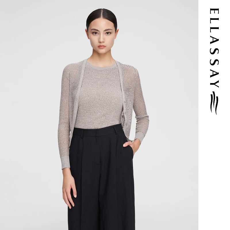 ELLASSAY歌力思春夏新款真两件简约百搭气质针织衫女EWF352M06400