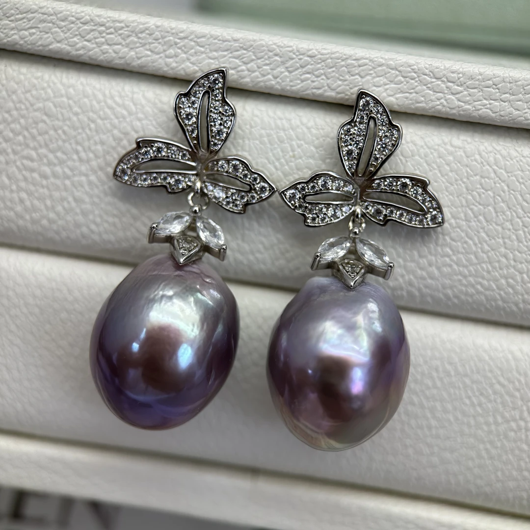 淡水珍珠耳饰耳钉 大点位 15-19mm