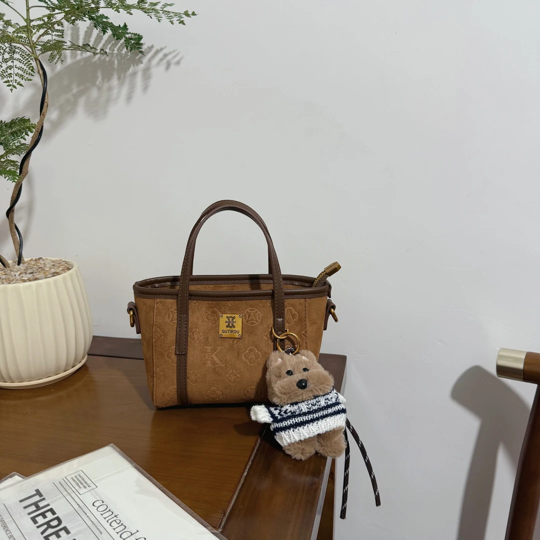 古缇蔻1159-1南瓜色【小菜篮】秋冬新款小手提菜篮子【宽20高13】