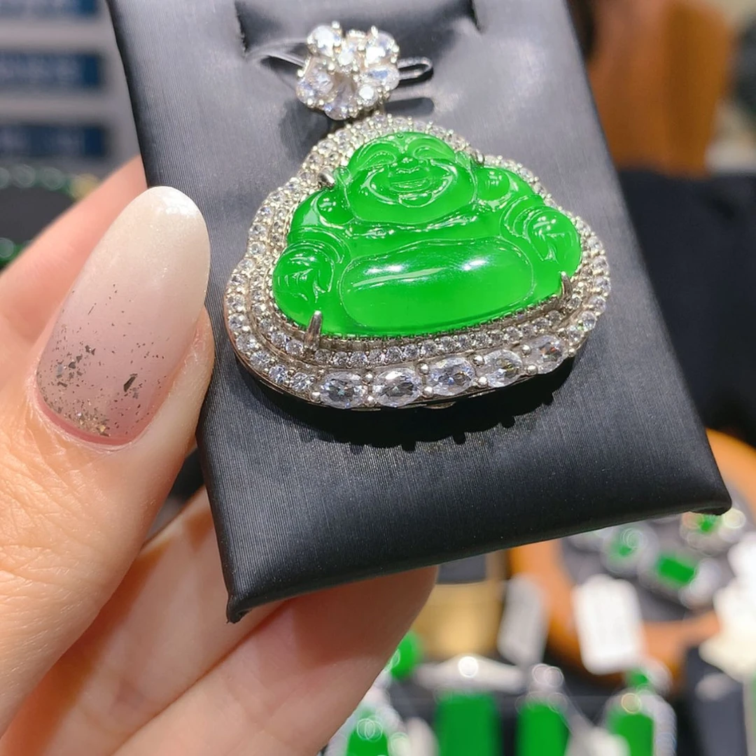 【闪购商品】颈饰银S925镶嵌翡翠6柒姐