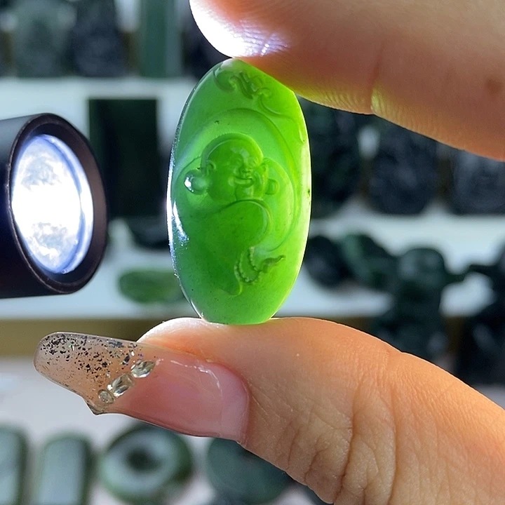 蛇纹石玉未镶嵌笑口常开佛公