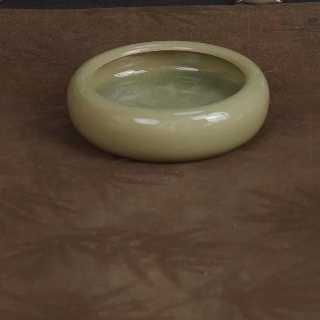 秋水水盂严卫恩龙泉青瓷窑变摆件