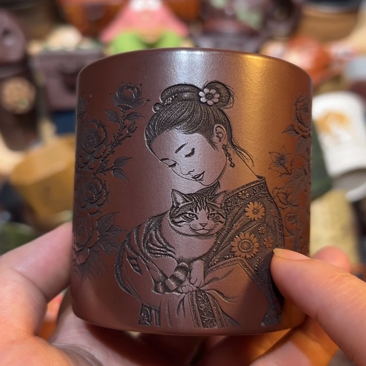 茶杯紫砂宜兴原矿紫砂主人杯
