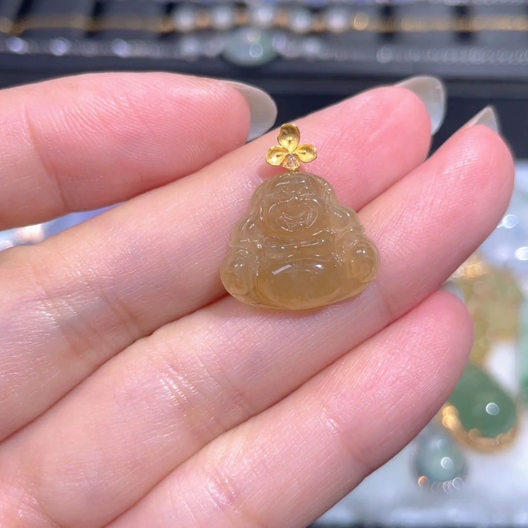 颈饰18K金镶嵌翡翠翡翠