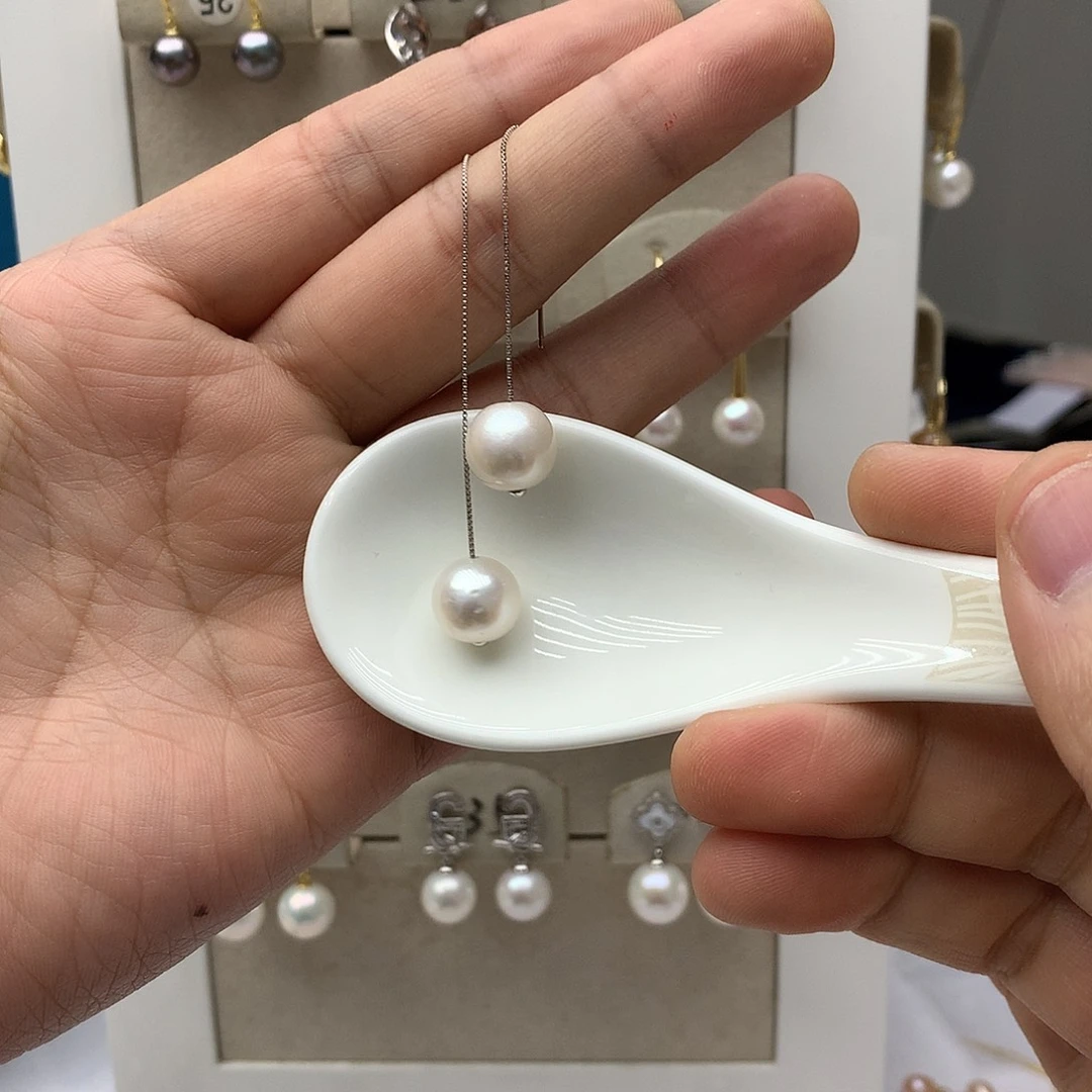 耳饰淡水珍珠银S925镶嵌
