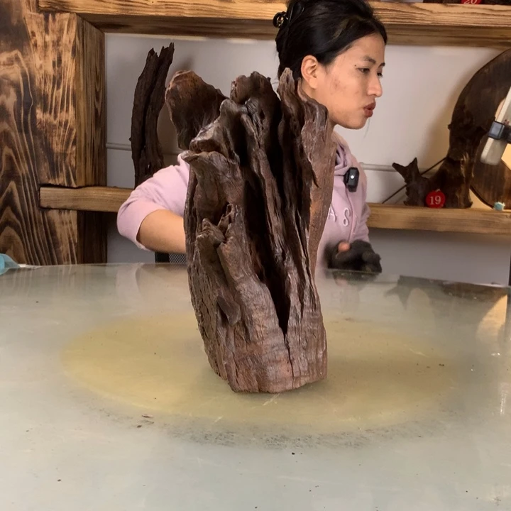 涟***漪天然的云南紫柚木会黄水