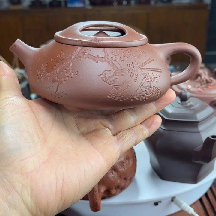 紫砂茶壶紫砂花茶