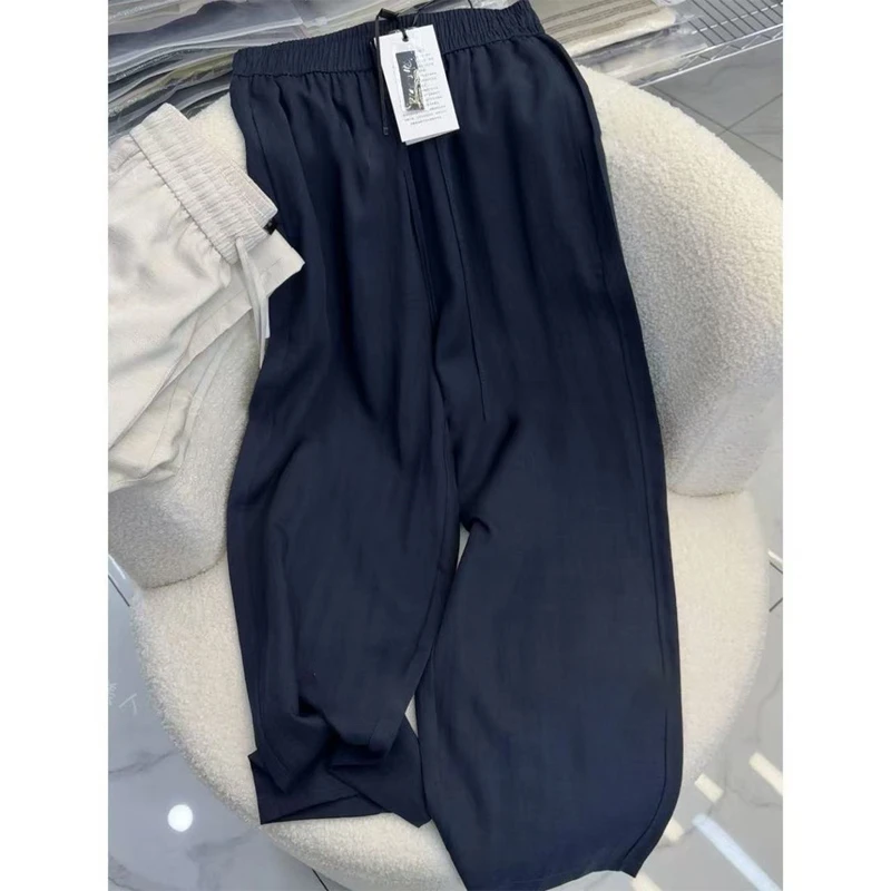 【苗苗】人字纹天丝亚麻2025夏季胖妹妹阔腿女凉凉裤休闲裤8272