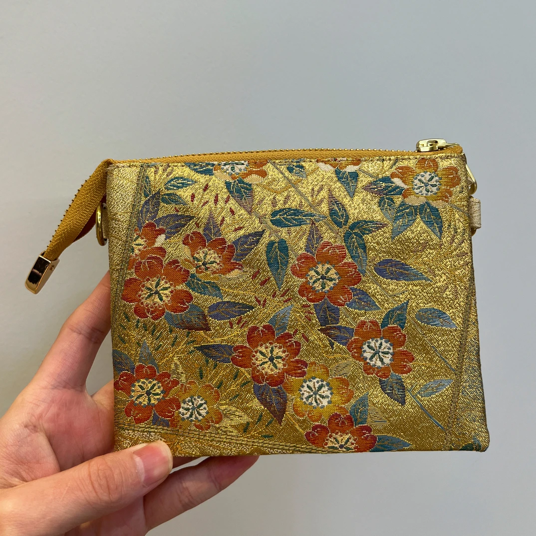 花卉小夹心包加薪包 内五格口袋 西阵织收纳包茶包袋不退换