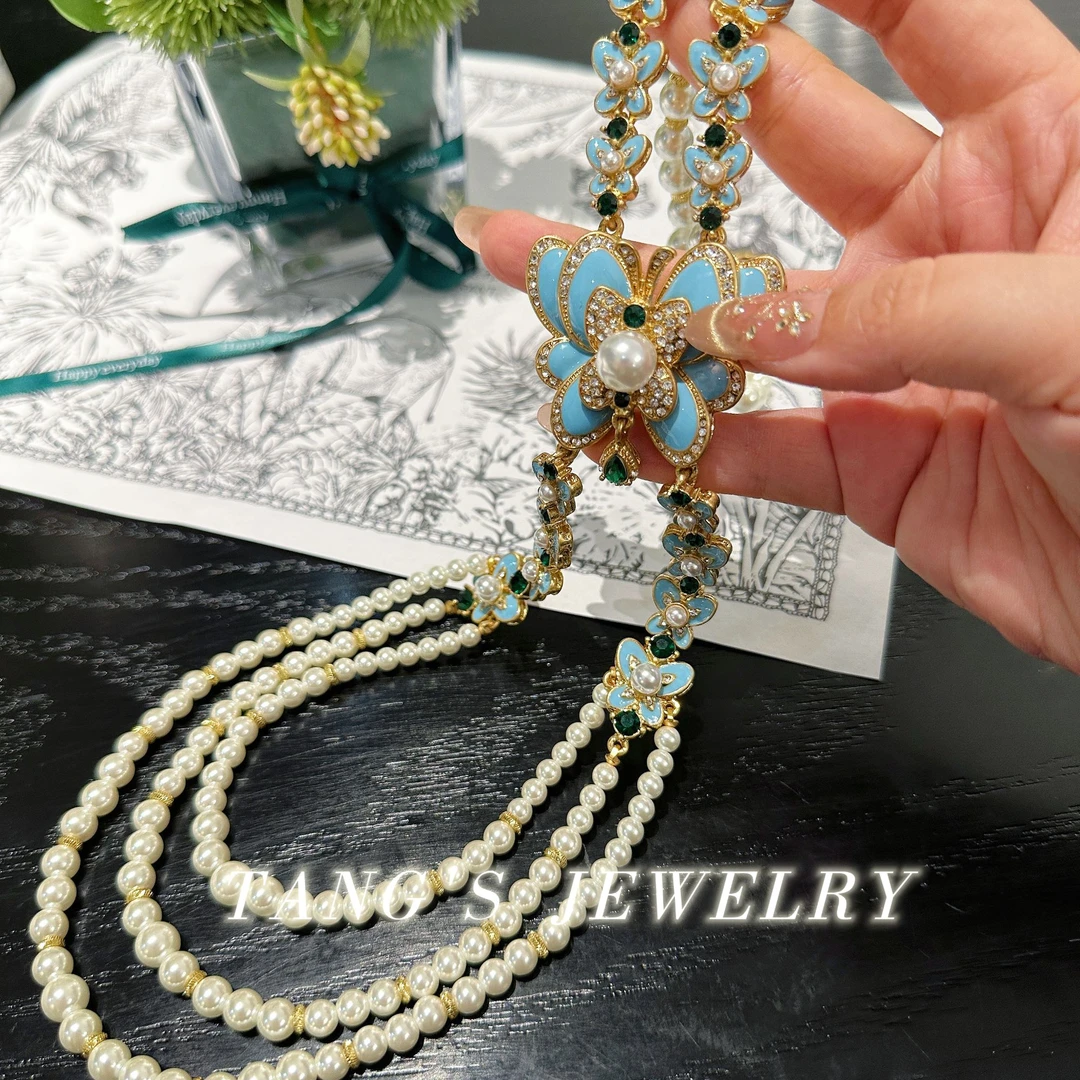 英｜蓝蝴蝶 项链 毛衣链