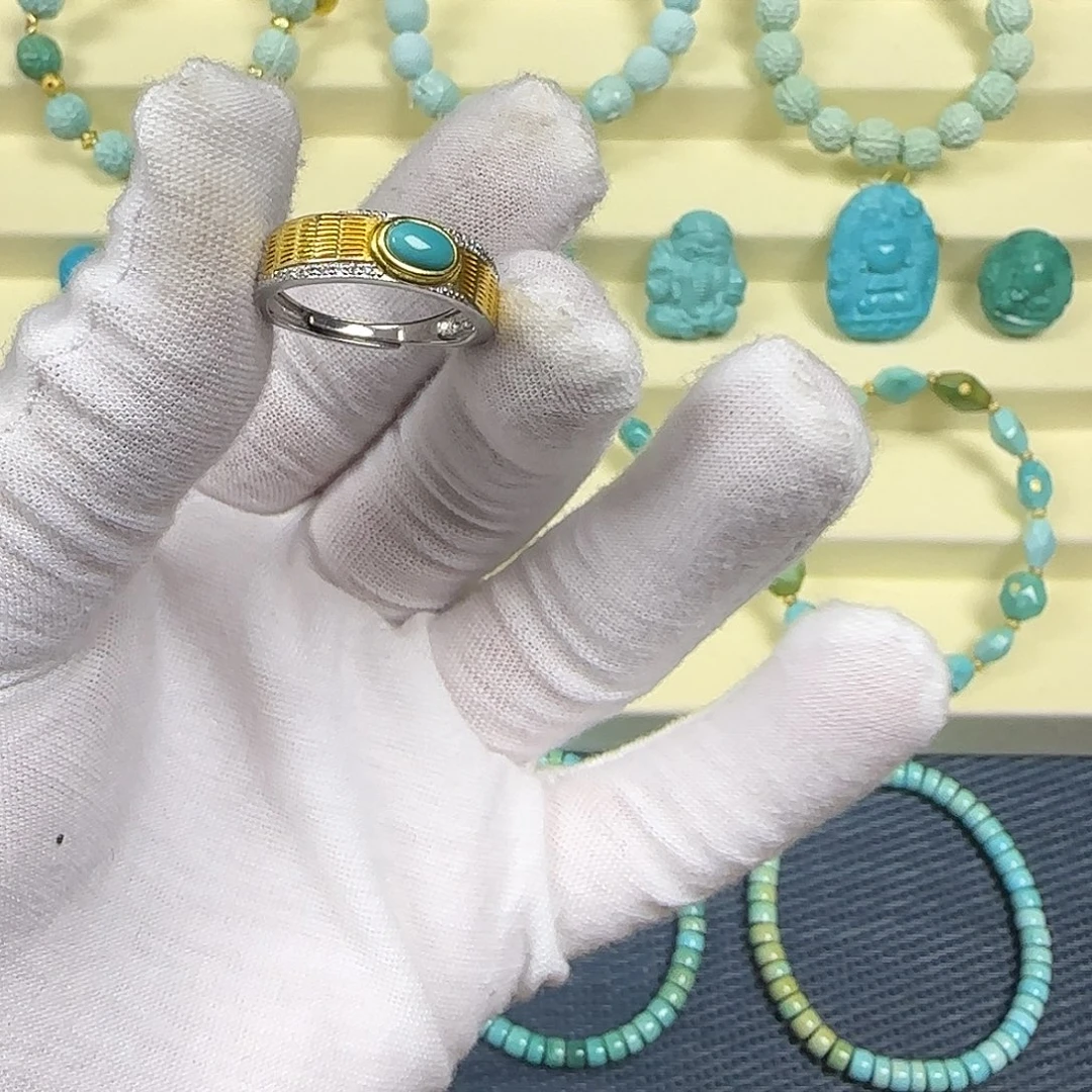 绿松石银S925镶嵌绿松石1