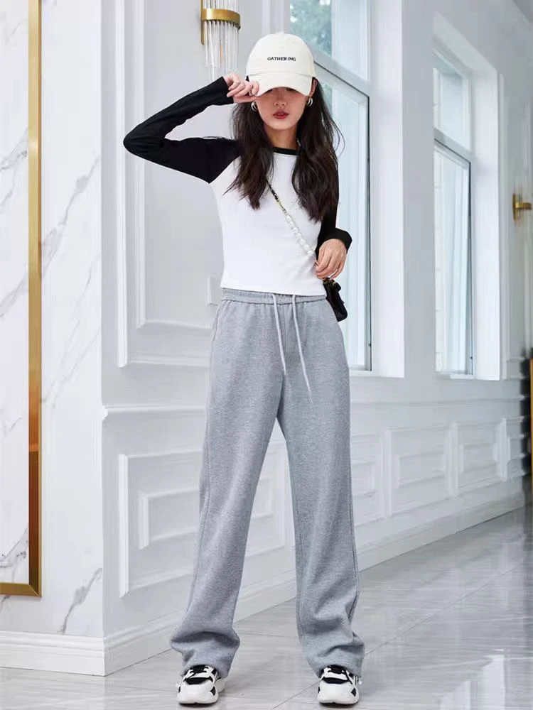 女式秋季亲肤感 软糯--舒适裤腿休闲裤