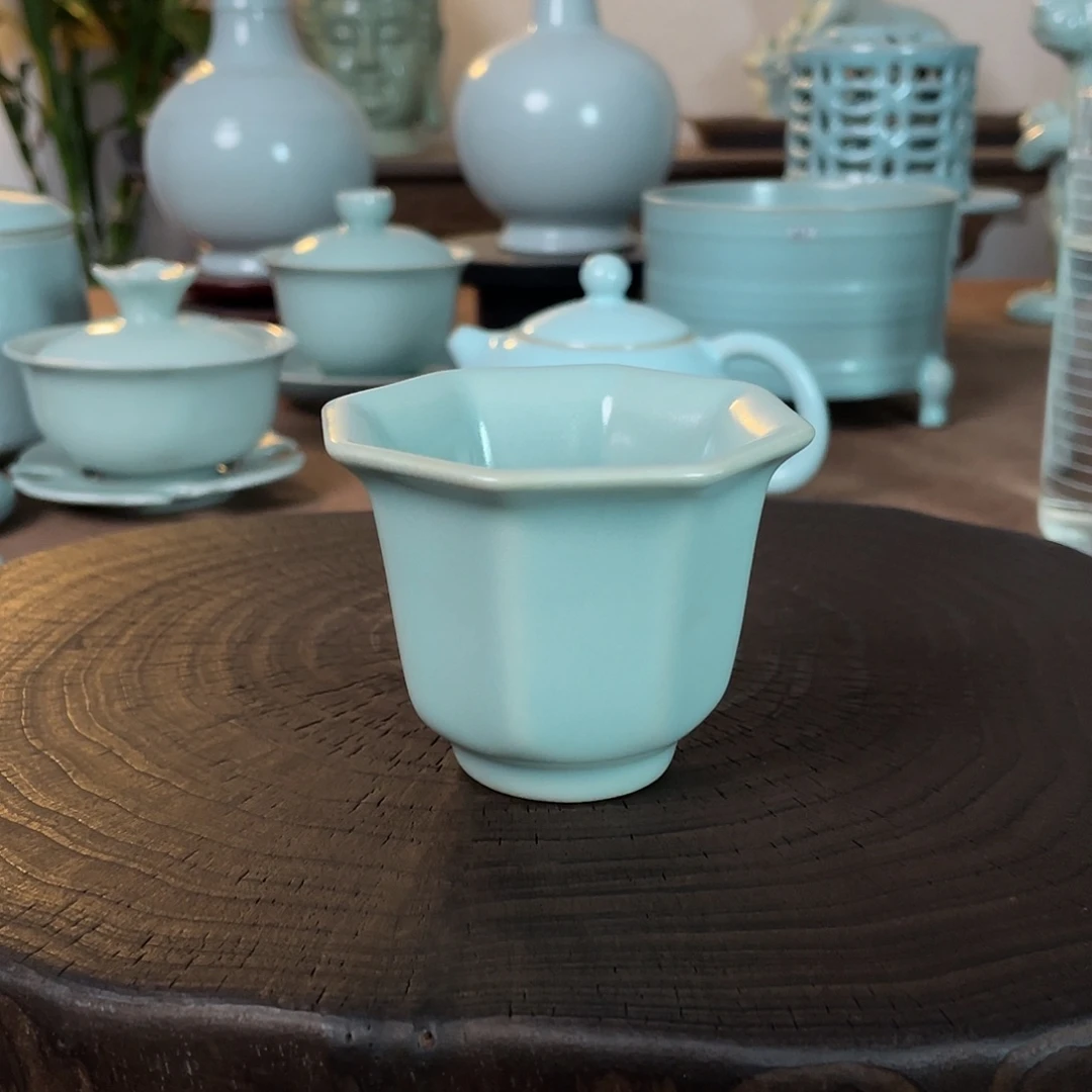 瓷八方杯原矿汝瓷当代