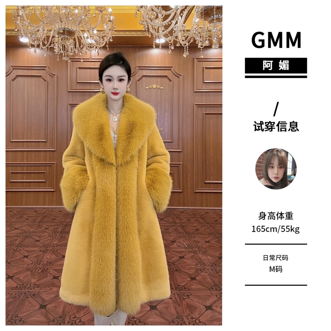 【阿媚】《涂山有雪》 自带贵气 2025宽松时尚长款貂绒毛毛大衣外套