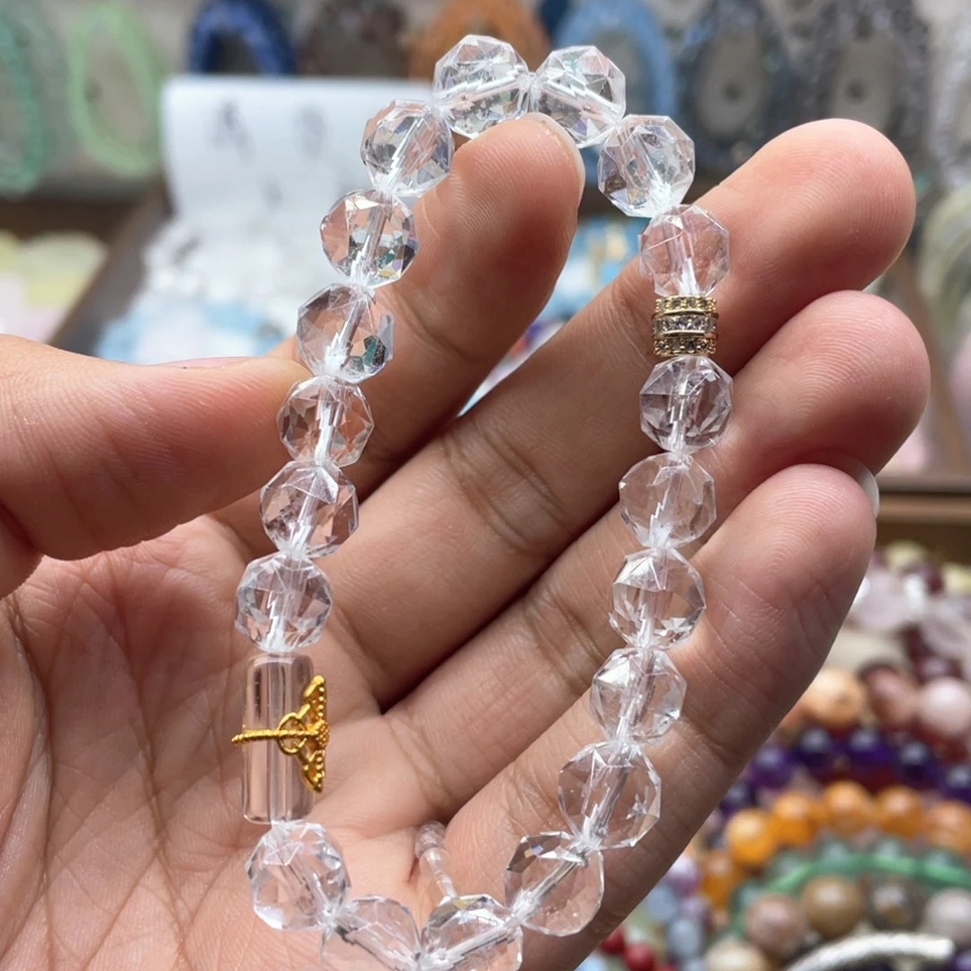 未镶嵌手链烟晶白水切面