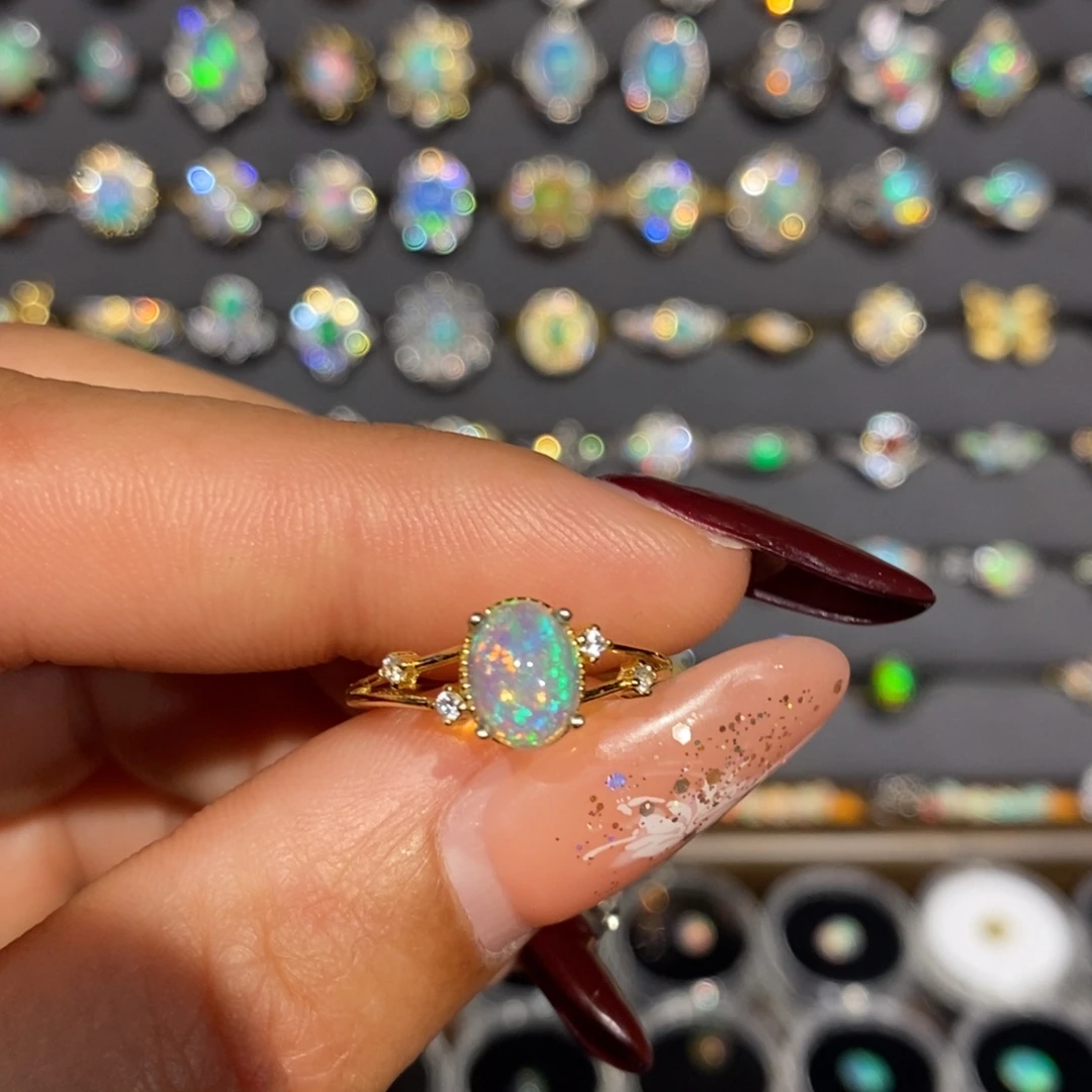 欧泊银S925镶嵌戒指