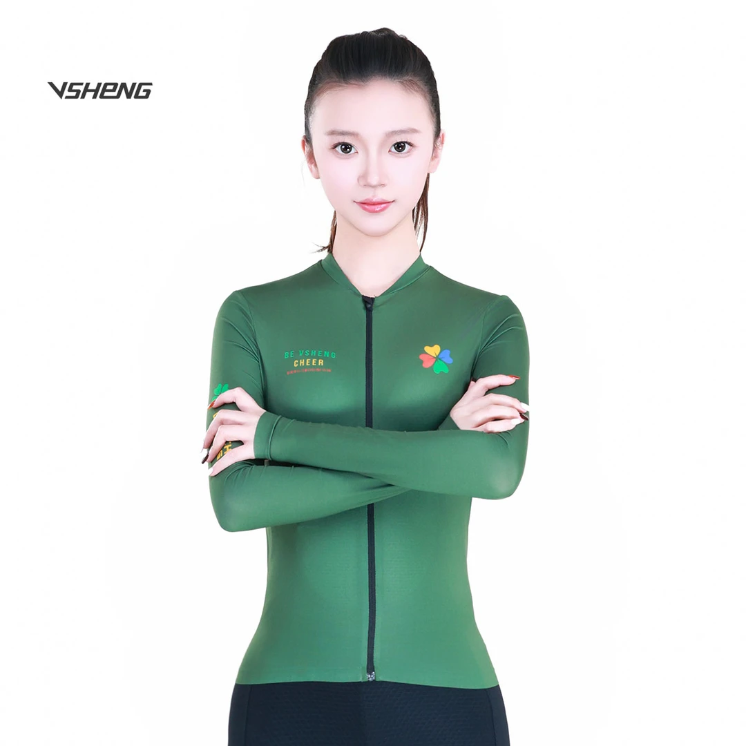 为胜「24款清仓-四叶草男女款」春夏长袖薄款牛奶丝骑行服速干透气