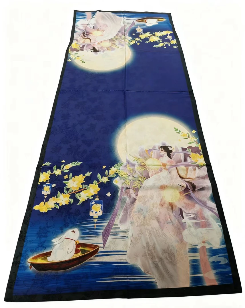 XC-210  瑕疵玉兔仕女图 180*70左右围巾