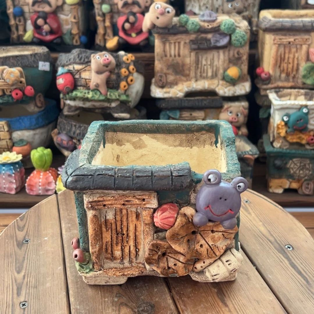 红陶嘻哈多肉花盆