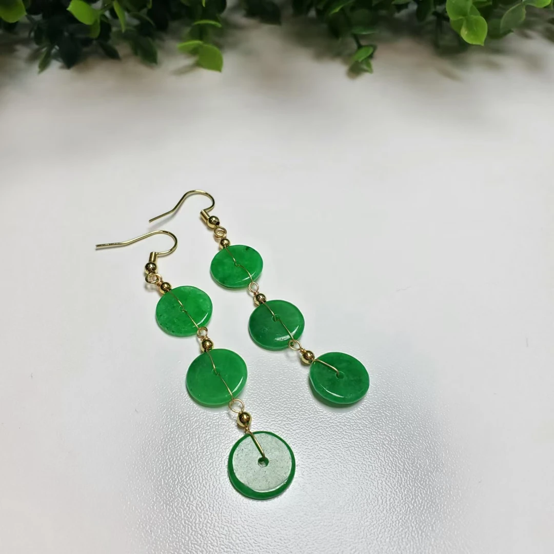 X320【赵小姐】翡翠平安扣耳坠