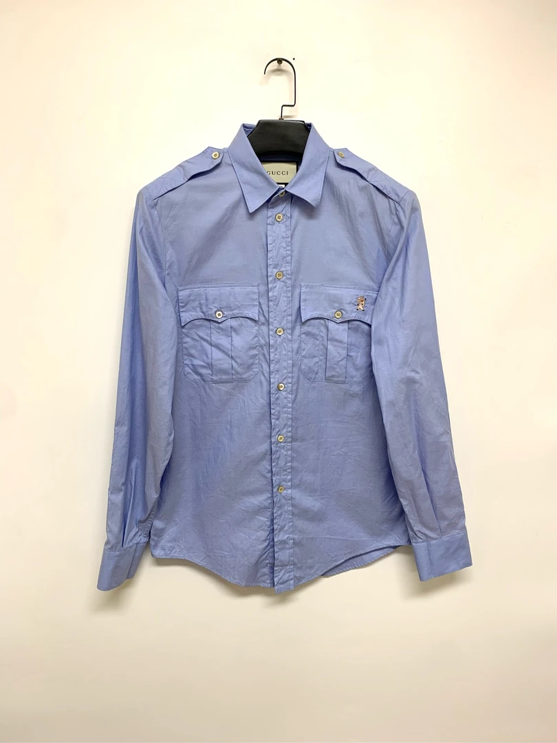 全新未使用 GUCCI/古驰 浅蓝色衬衫/46码 /Y12290036