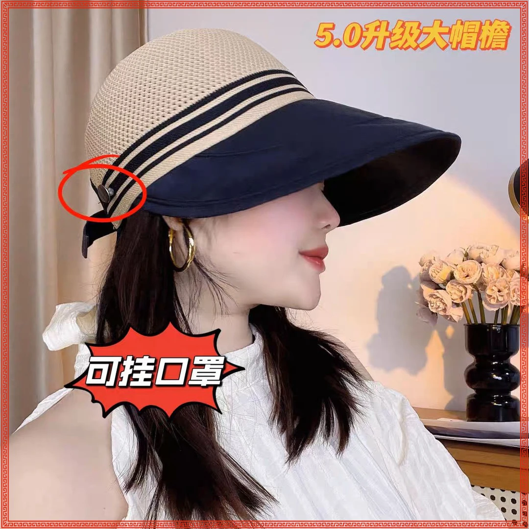 【店铺热销】2025新款防晒鸭舌帽遮阳帽子女夏季紫外线镂空透气渔夫