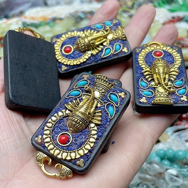 玛瑙/玉髓珠宝半成品合金一个尼泊尔吊坠