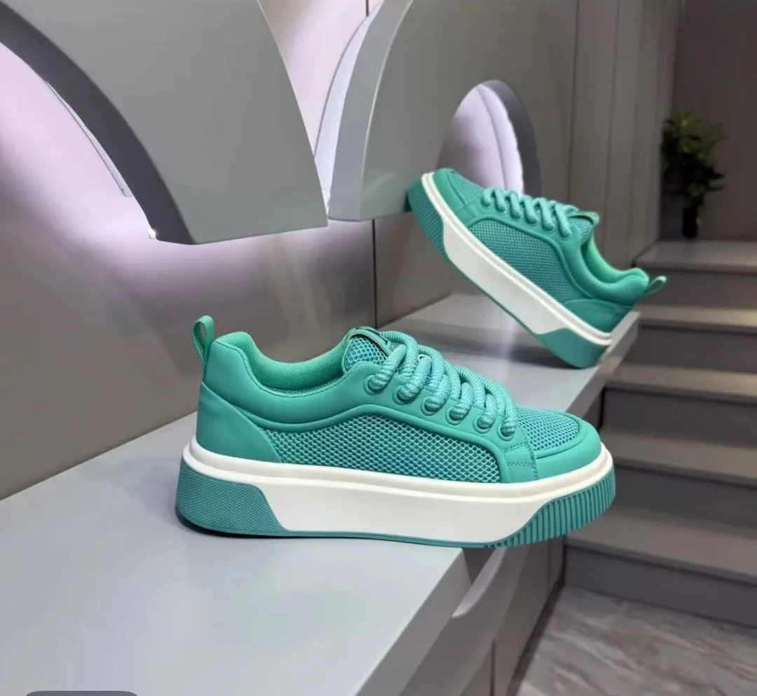 【皮鞋码】春夏新款皮网拼接厚底经典百搭潮流舒适男士时尚休闲潮鞋