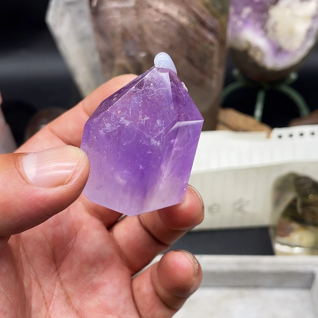 水晶颈饰未镶嵌我***阳天然水晶