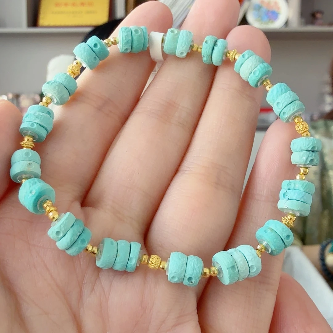 绿松石18K金镶嵌珠宝奇石