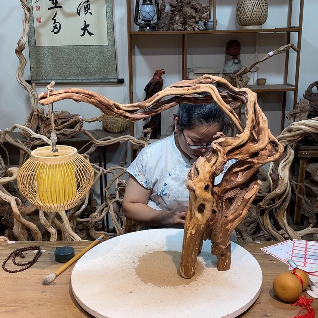香榧木杜鹃根根艺摆件