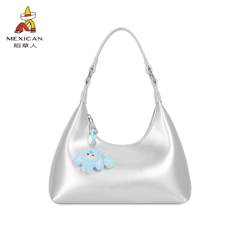 稻草人25年新款女士月牙包简约潮流单肩包时尚斜挎包轻奢