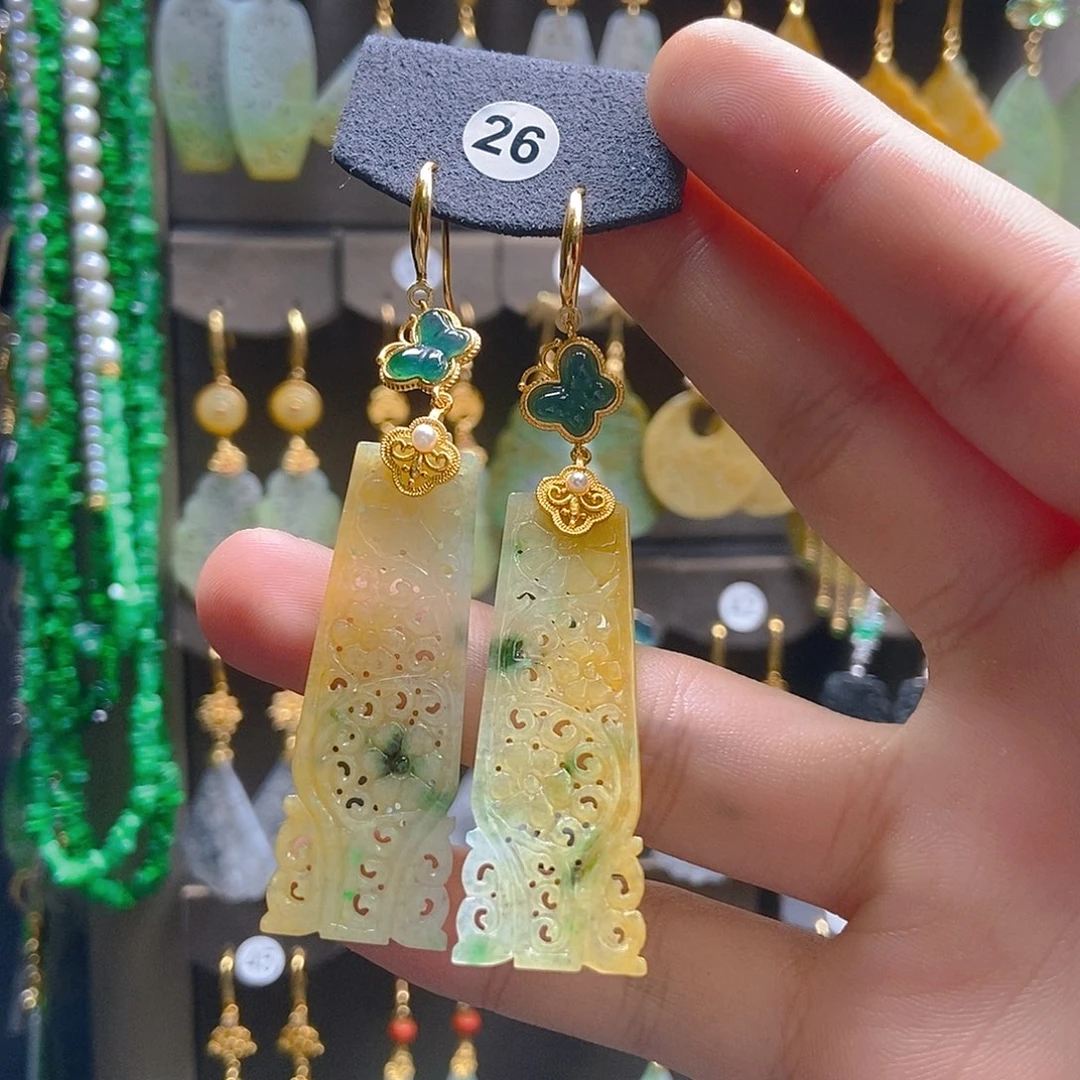 翡翠未镶嵌耳饰翡翠