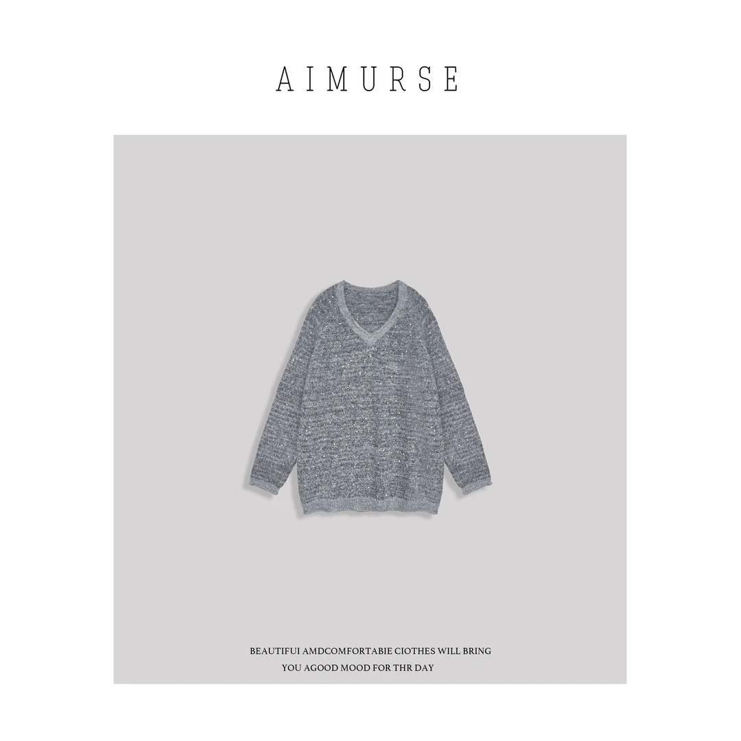 AIMURSE【璀璨星空】XH2412157亮片显瘦洋气百搭网红冬季时尚毛衣