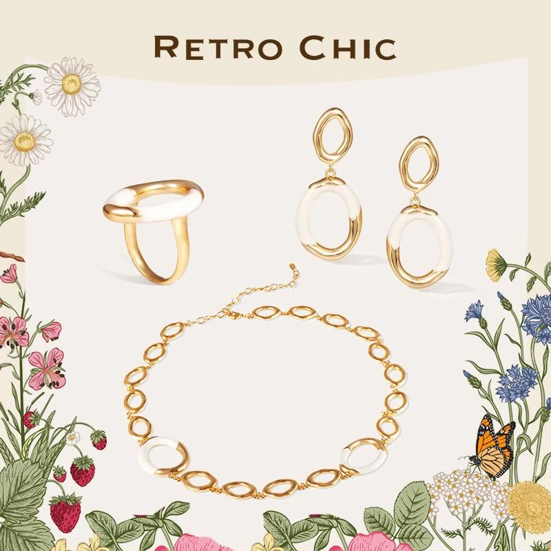 铜合金项链  RC RETRO CHIC 意大利复古时尚首饰 涟漪环形三件套