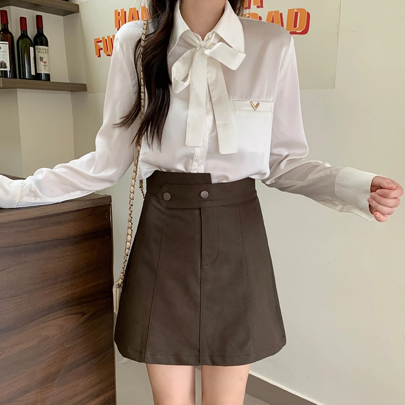 TJ103大码女装2025秋新款时尚短裙高腰显瘦半身裙胖妹妹PU皮裙