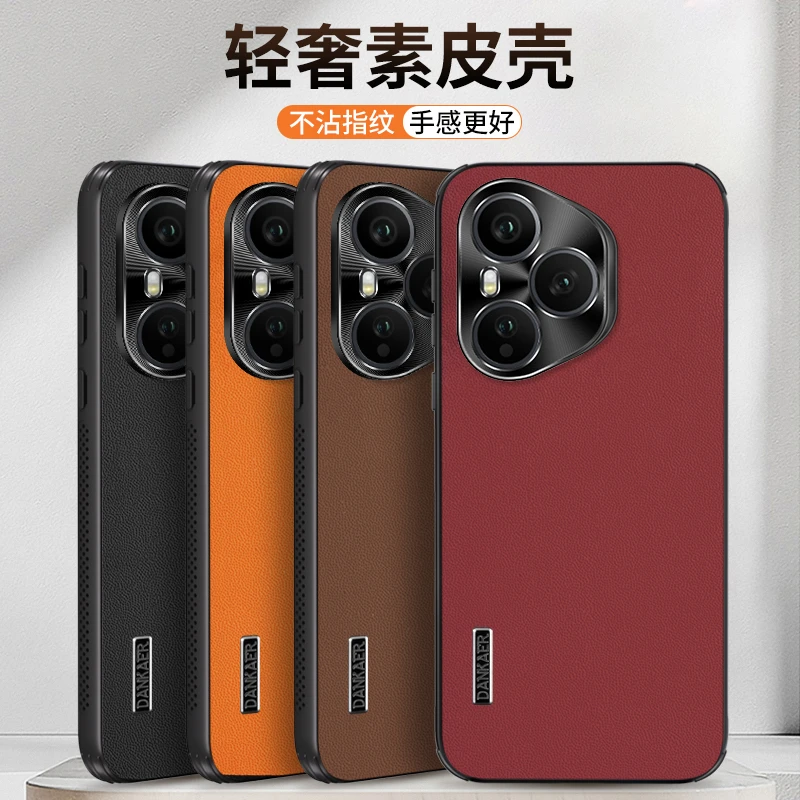 适用华为荣耀400手机壳新款高端素皮honor400Pro金属镜头防摔保护