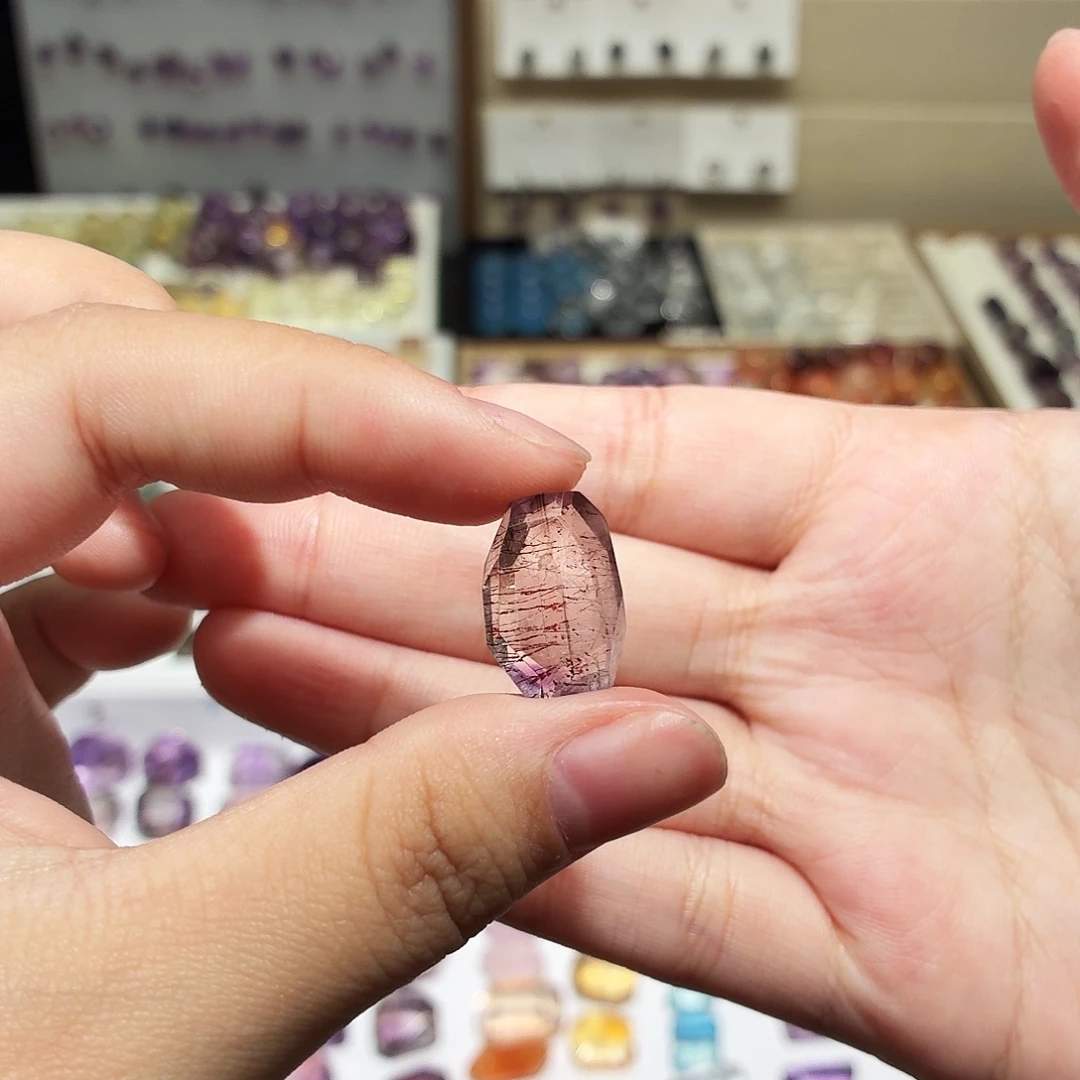 未镶嵌水晶吊坠(不含链)紫超七 随形 打孔定制不退换